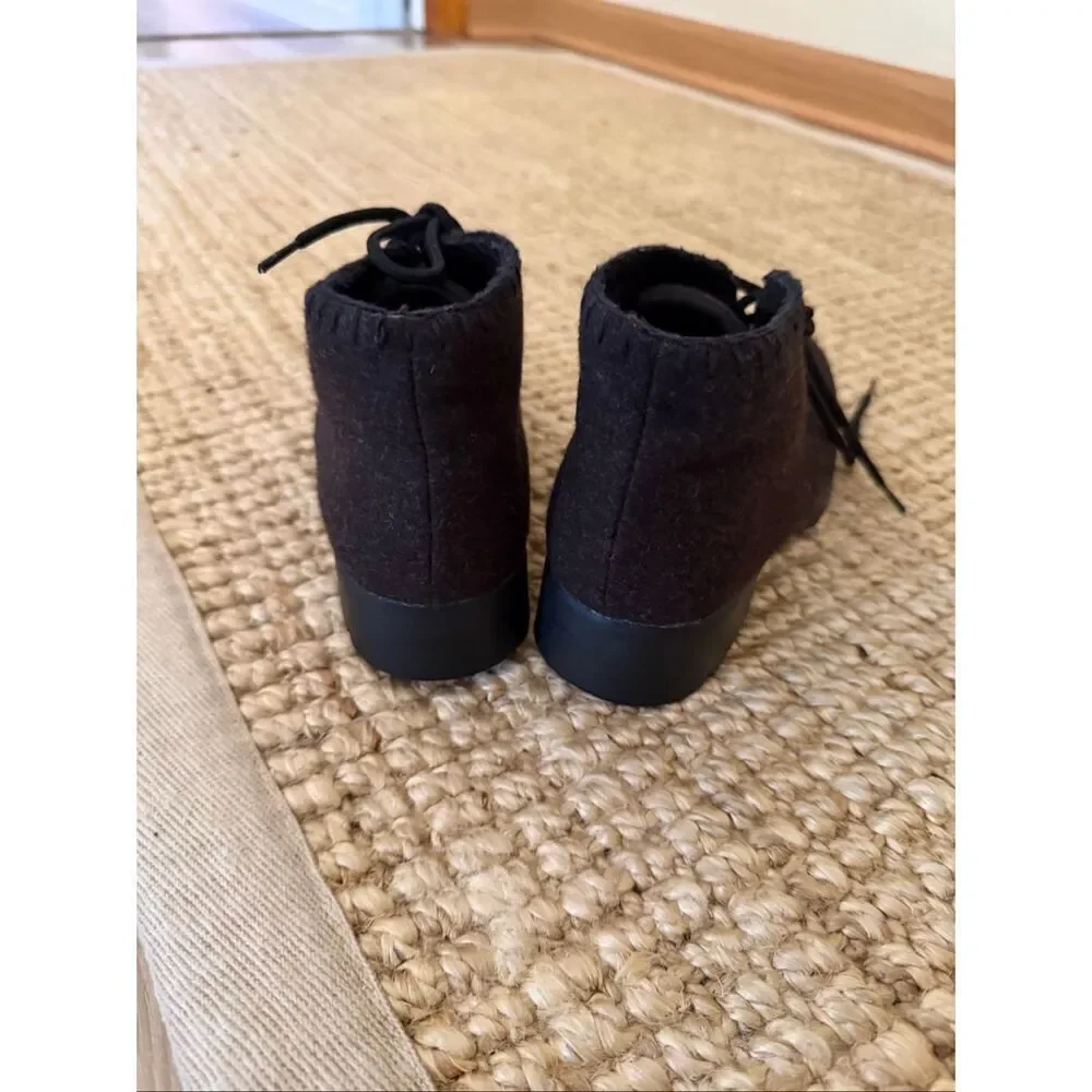 Vintage Talbots Brown Felt Lace-Up Ankle  desert-style chukka  women’s boots